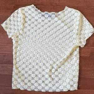 Sheer Yellow Floral Top (2 for 12 💰)